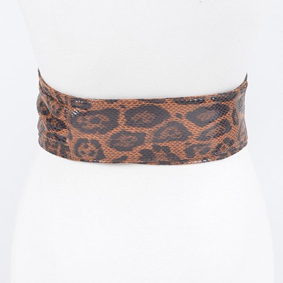 BNWT Brand New Convertible Leopard Printed Fashion Belt Obi Belt Tie Belt - Picture 3 of 4
